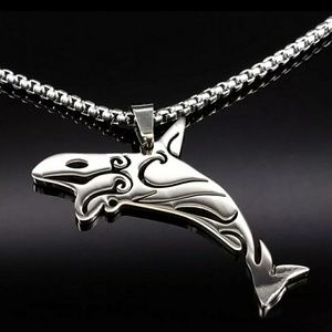 Stainless Steel Killer Whale Necklace